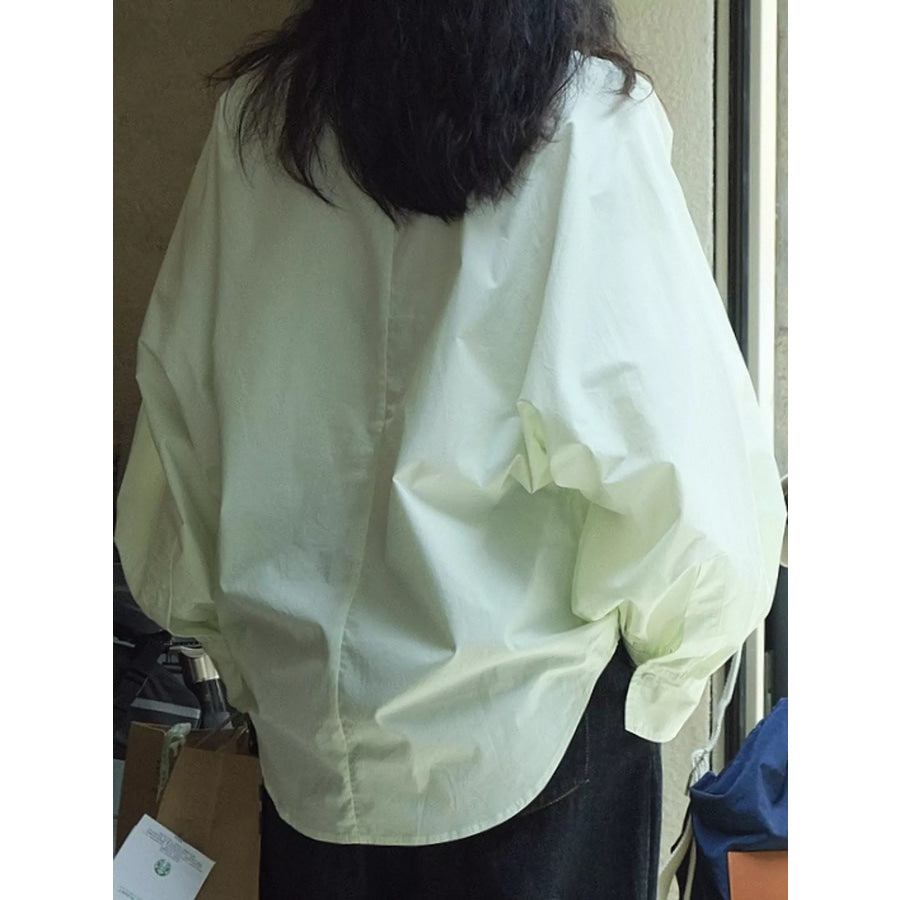 Oversized Long Sleeve Shirt Mint Green / One Size Apparel and Accessories