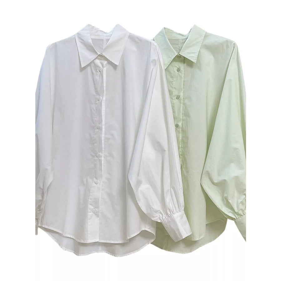 Oversized Long Sleeve Shirt Mint Green / One Size Apparel and Accessories