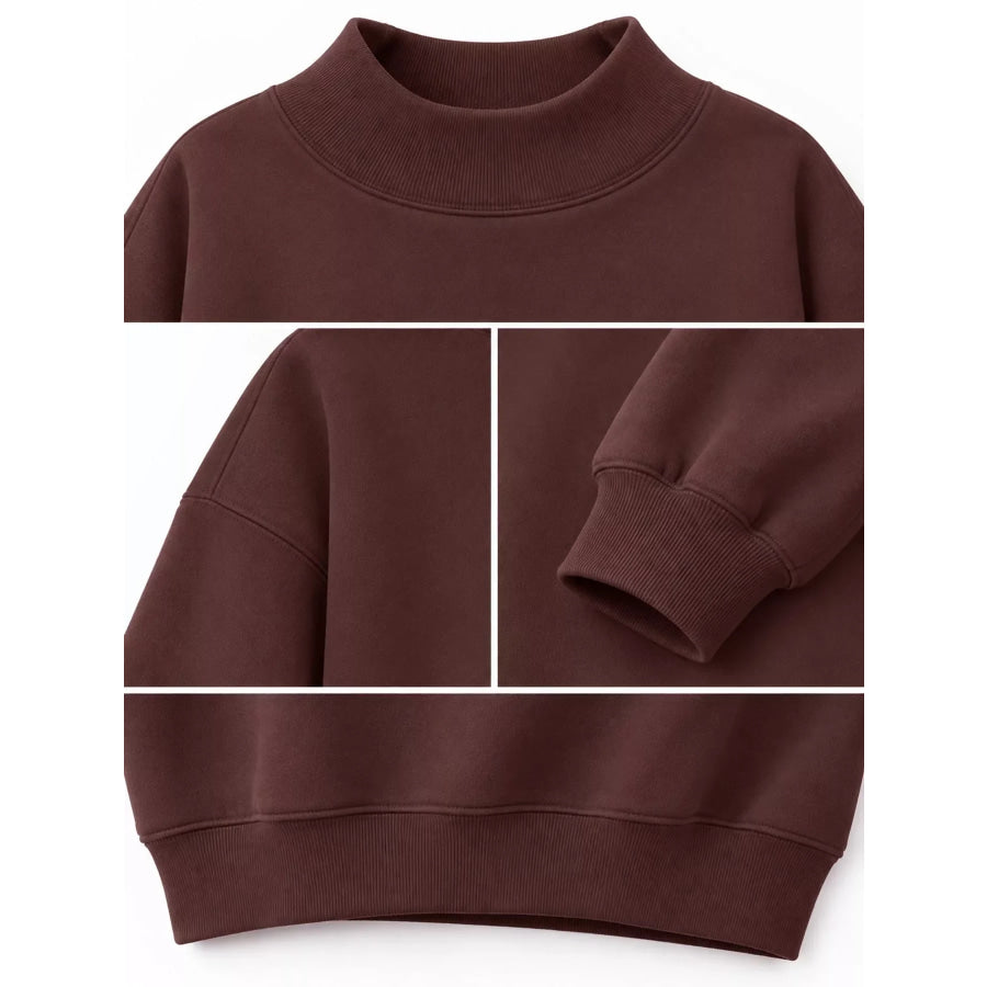 Oversized Mock Neck Long Sleeve Sweatshirt Apparel and Accessories