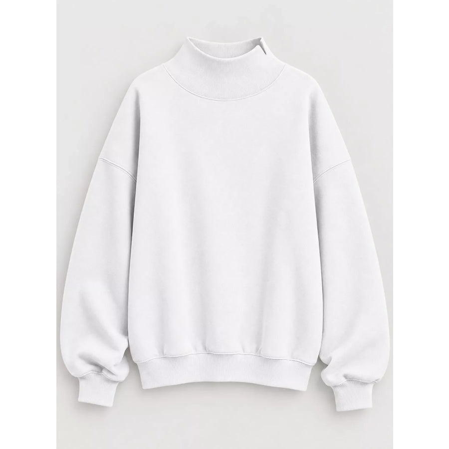 Oversized Mock Neck Long Sleeve Sweatshirt Apparel and Accessories