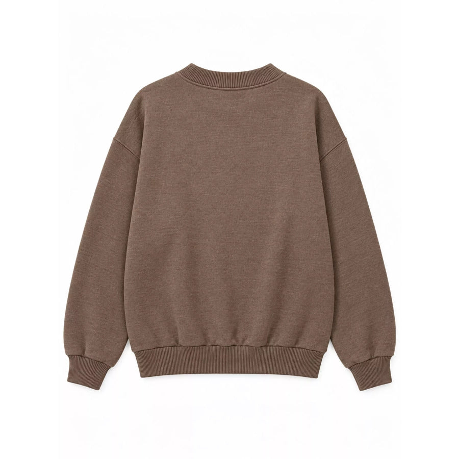 Oversized Mock Neck Long Sleeve Sweatshirt Apparel and Accessories