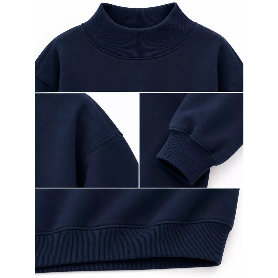 Oversized Mock Neck Long Sleeve Sweatshirt Apparel and Accessories