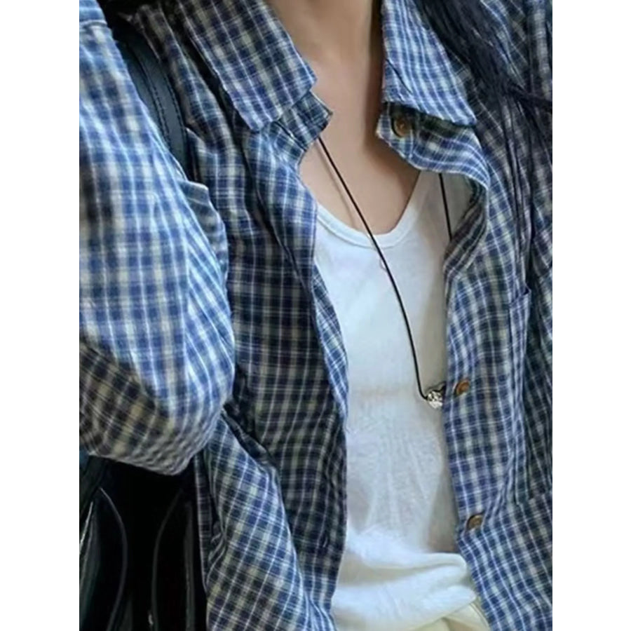 Oversized Plaid Button-Down Shirt Apparel and Accessories