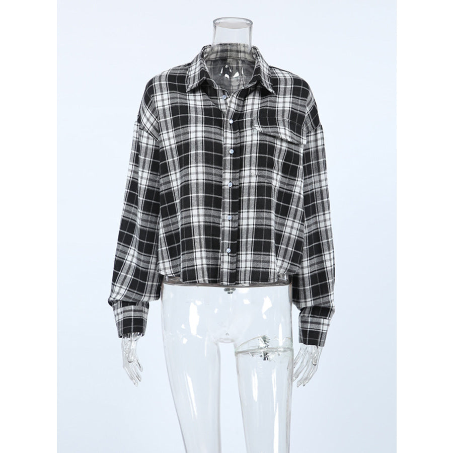 Oversized Plaid Button Up Shirt Apparel and Accessories