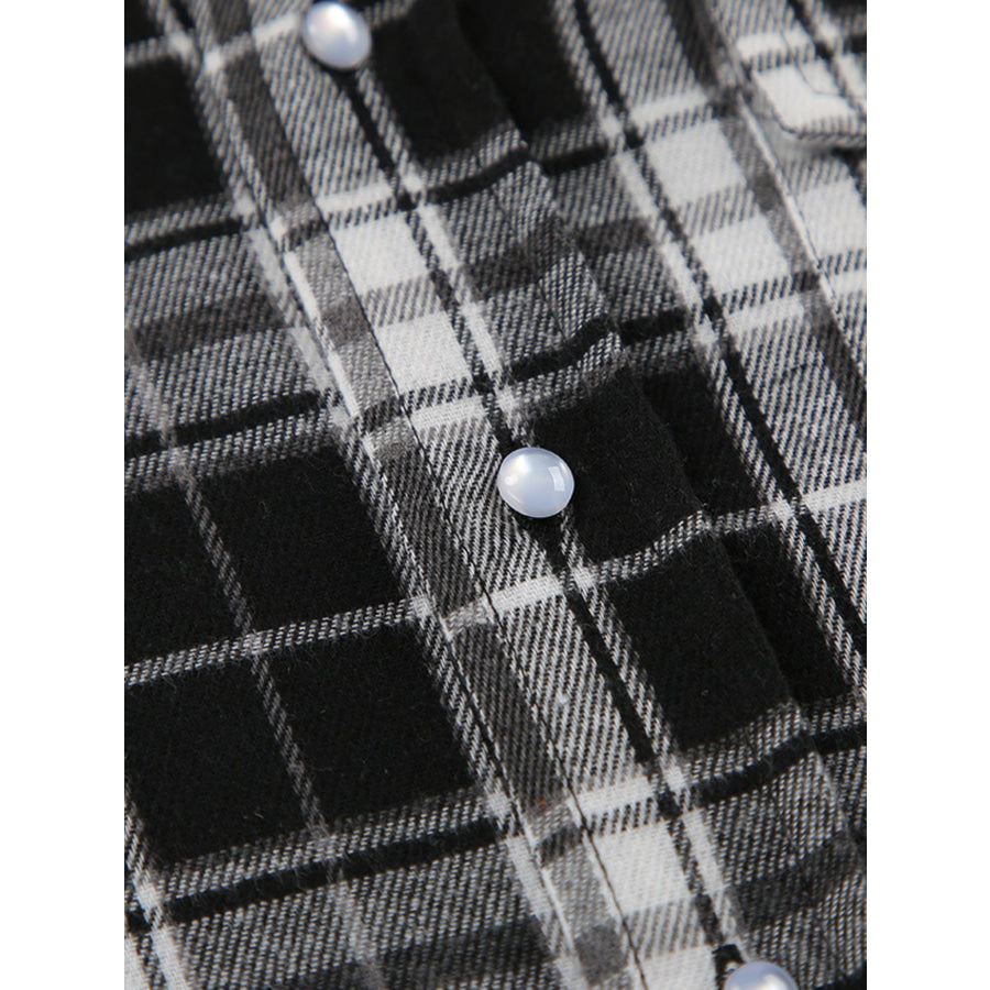 Oversized Plaid Button Up Shirt Apparel and Accessories