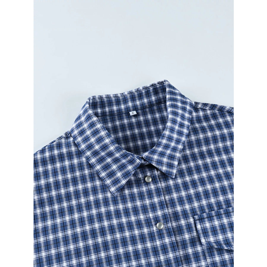Oversized Plaid Button Up Shirt Apparel and Accessories