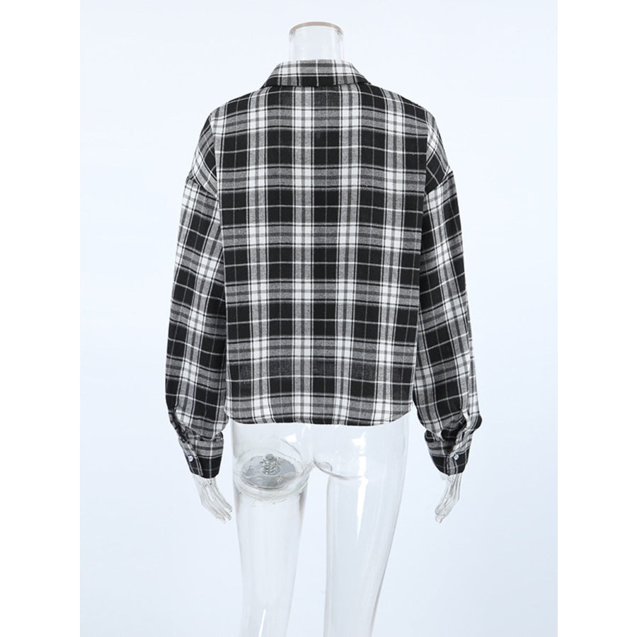 Oversized Plaid Button Up Shirt Apparel and Accessories