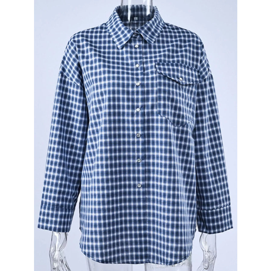 Oversized Plaid Button Up Shirt Apparel and Accessories