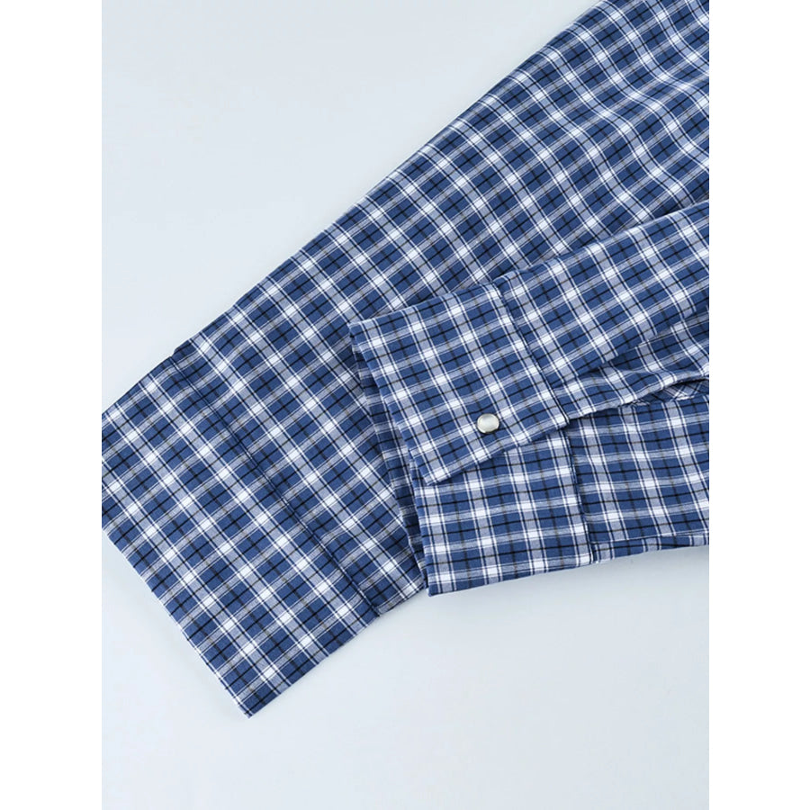 Oversized Plaid Button Up Shirt Apparel and Accessories