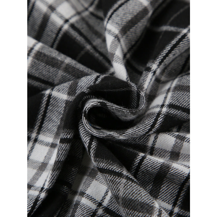 Oversized Plaid Button Up Shirt Apparel and Accessories