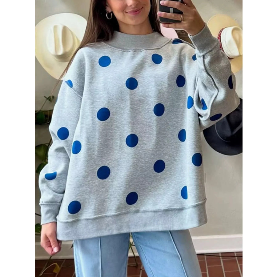 Oversized Polka Dot Crewneck Sweatshirt Apparel and Accessories