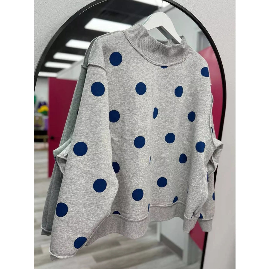 Oversized Polka Dot Crewneck Sweatshirt Apparel and Accessories