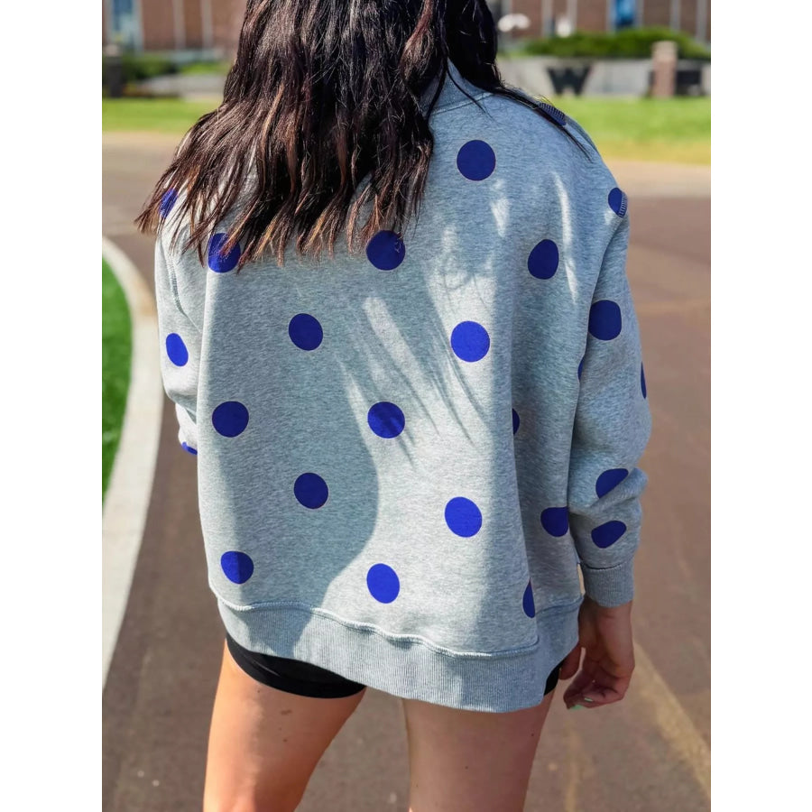 Oversized Polka Dot Crewneck Sweatshirt Apparel and Accessories