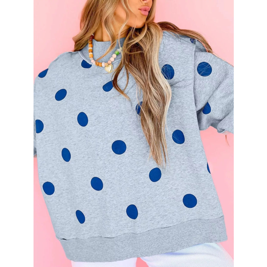 Oversized Polka Dot Crewneck Sweatshirt Apparel and Accessories