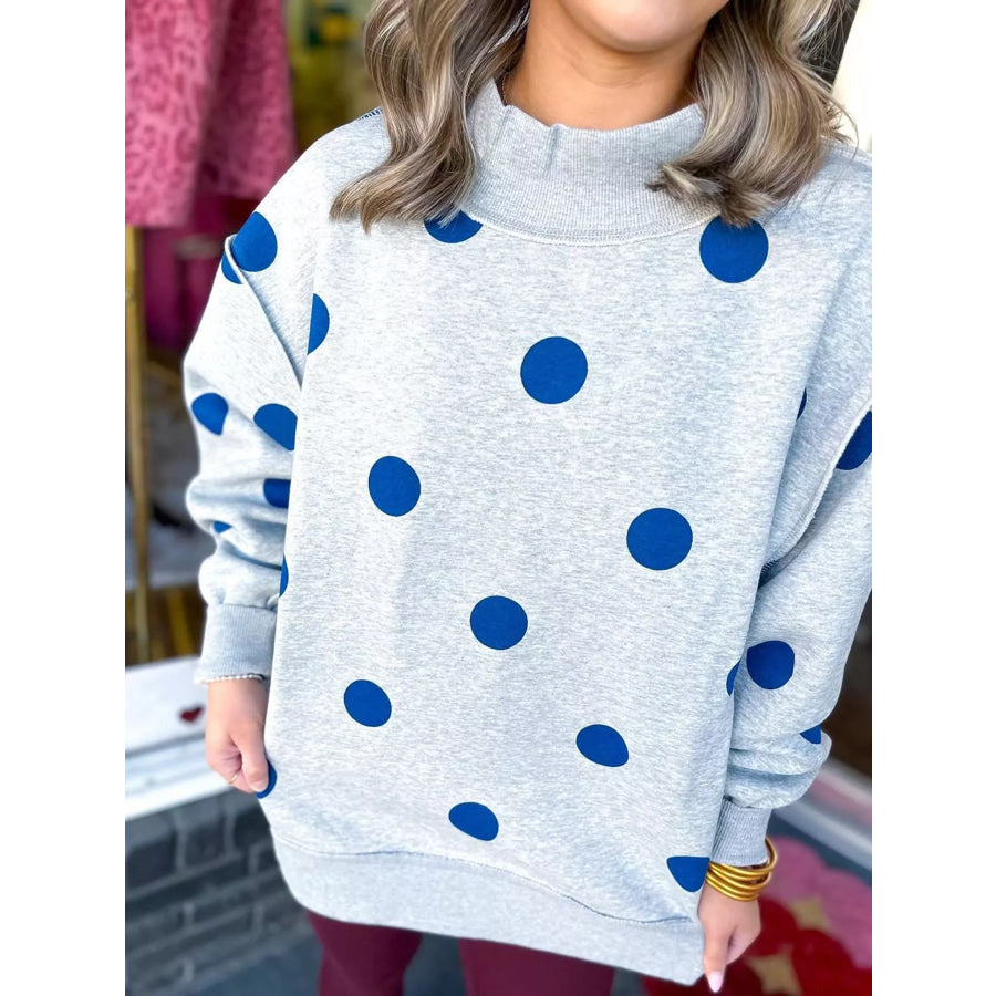 Oversized Polka Dot Crewneck Sweatshirt Apparel and Accessories