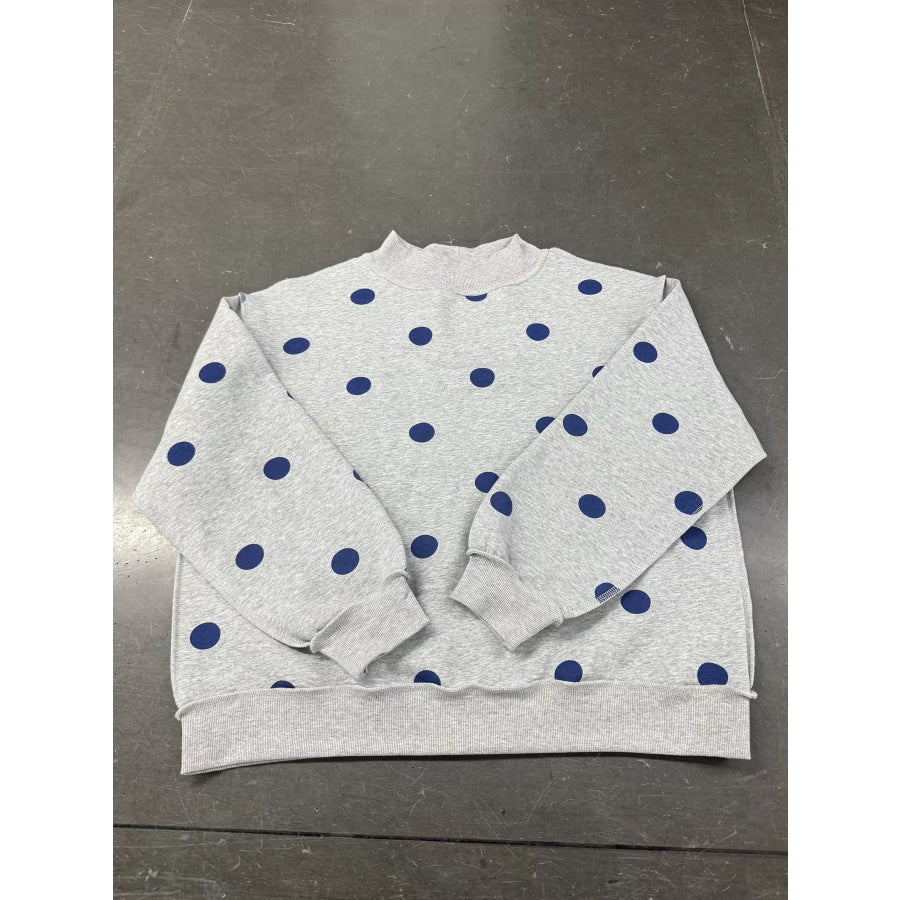 Oversized Polka Dot Crewneck Sweatshirt Apparel and Accessories