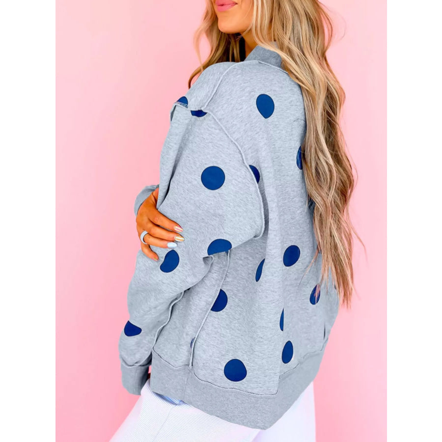 Oversized Polka Dot Crewneck Sweatshirt Apparel and Accessories