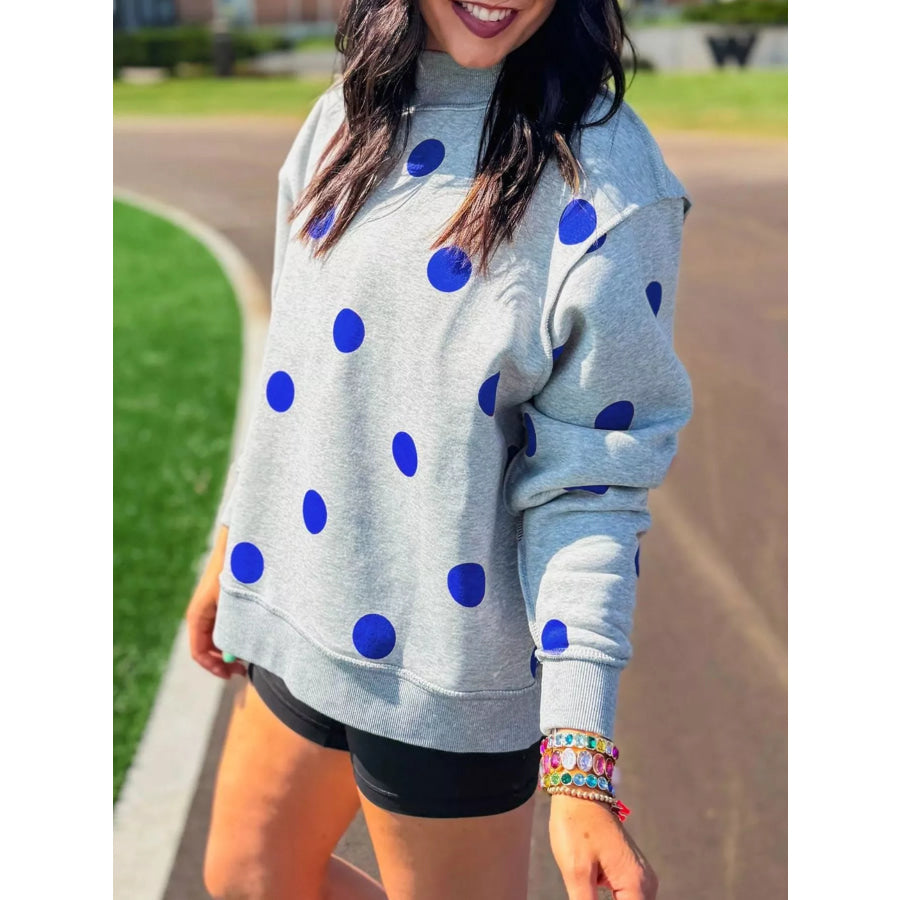 Oversized Polka Dot Crewneck Sweatshirt Apparel and Accessories
