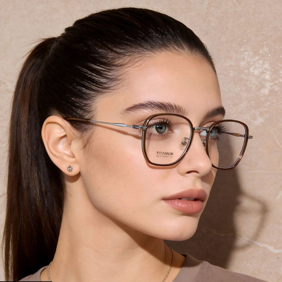 Oversized Polygon Frame Glasses Black / One Size Apparel and Accessories