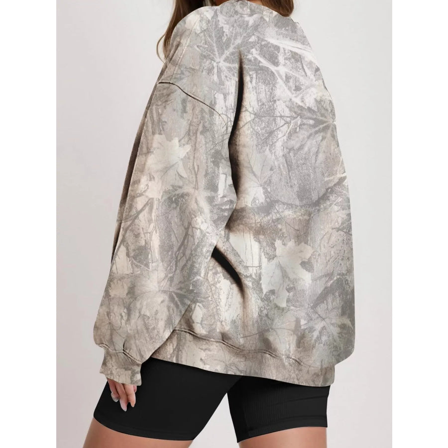 Oversized Printed Crew Neck Sweatshirt Apparel and Accessories