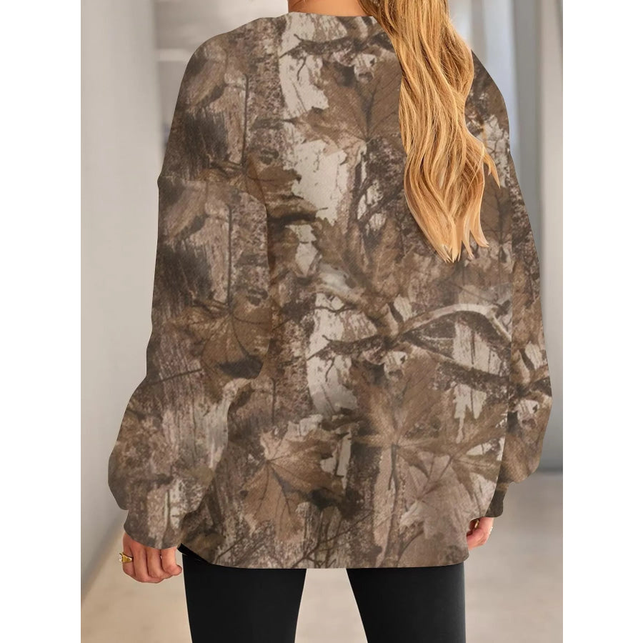 Oversized Printed Crew Neck Sweatshirt Apparel and Accessories