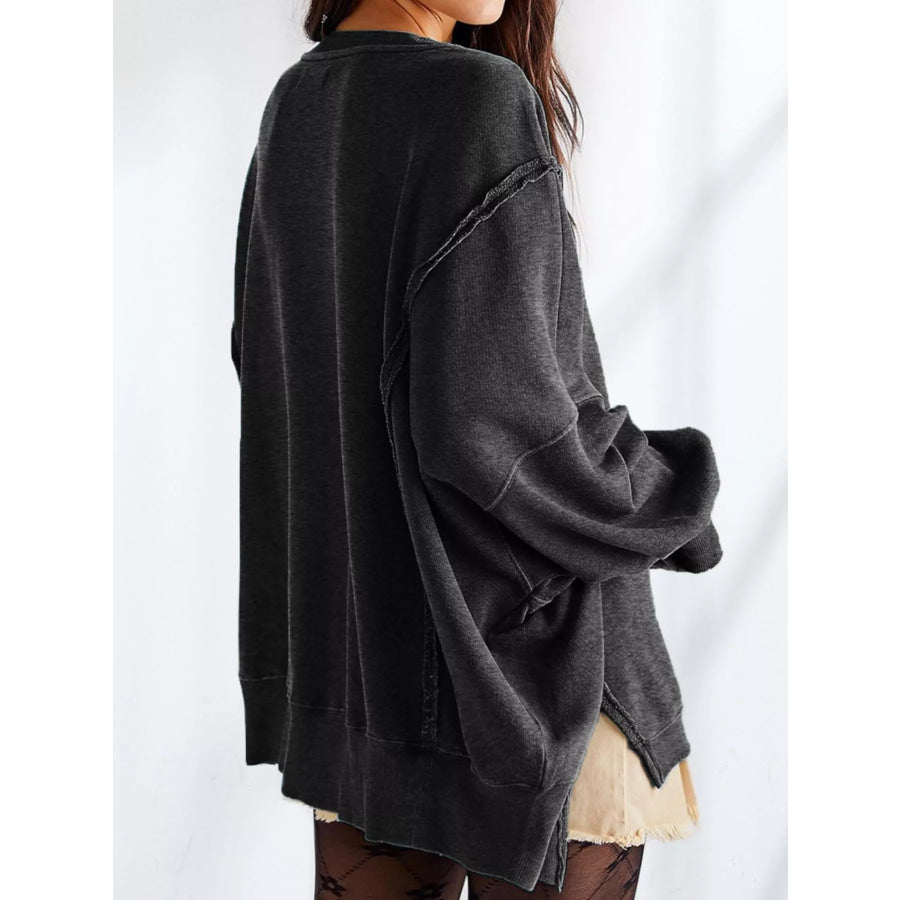 Oversized Relaxed Fit Crew Neck Sweatshirt Apparel and Accessories