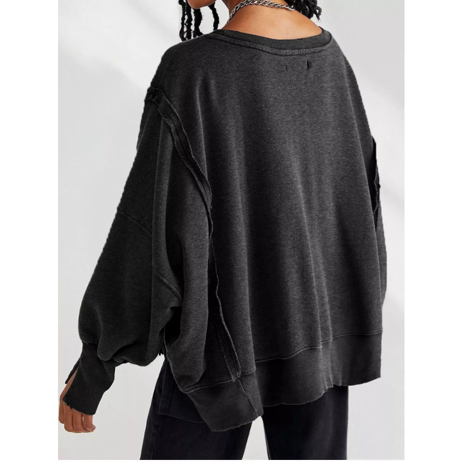 Oversized Relaxed Fit Crew Neck Sweatshirt Apparel and Accessories