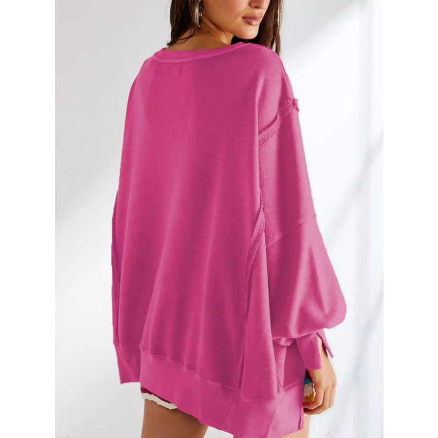 Oversized Relaxed Fit Crew Neck Sweatshirt Apparel and Accessories