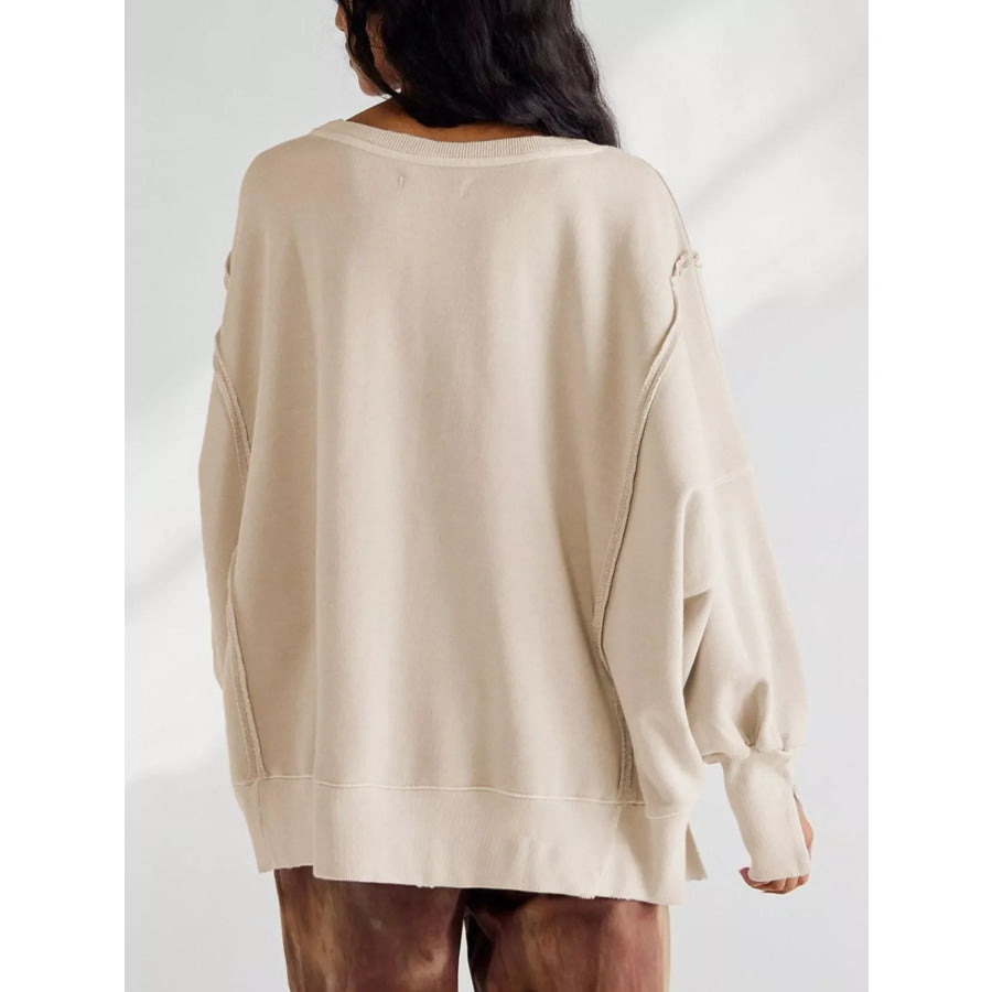 Oversized Relaxed Fit Crew Neck Sweatshirt Apparel and Accessories