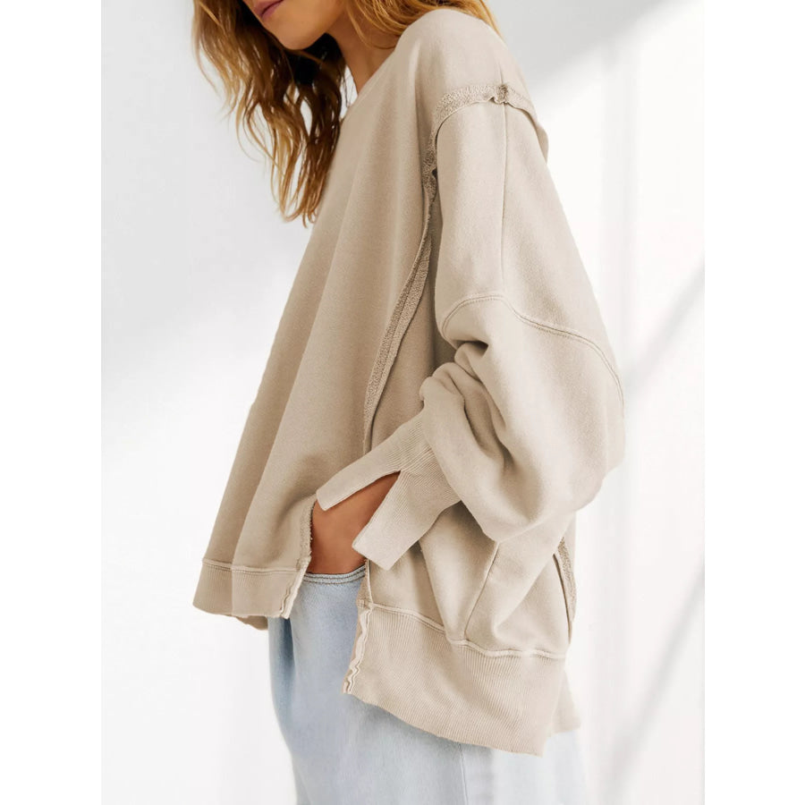 Oversized Relaxed Fit Crew Neck Sweatshirt Apparel and Accessories