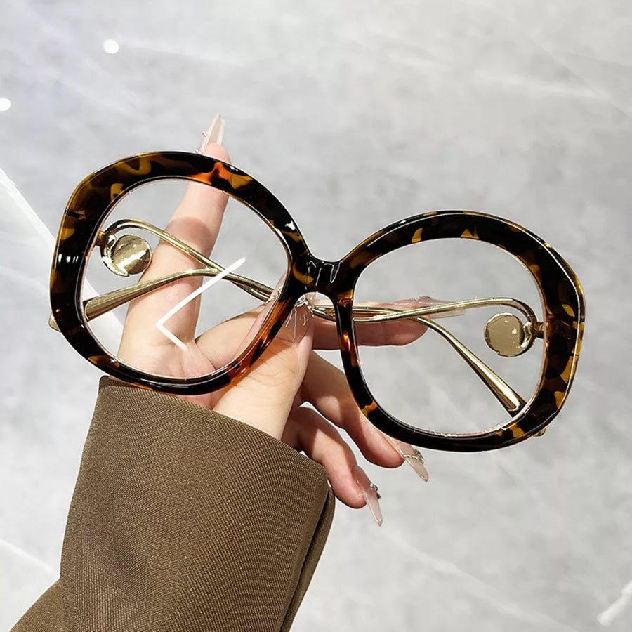 Oversized Round Frame Sunglasses Brown / One Size Apparel and Accessories