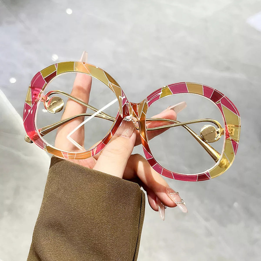 Oversized Round Frame Sunglasses Pink / One Size Apparel and Accessories