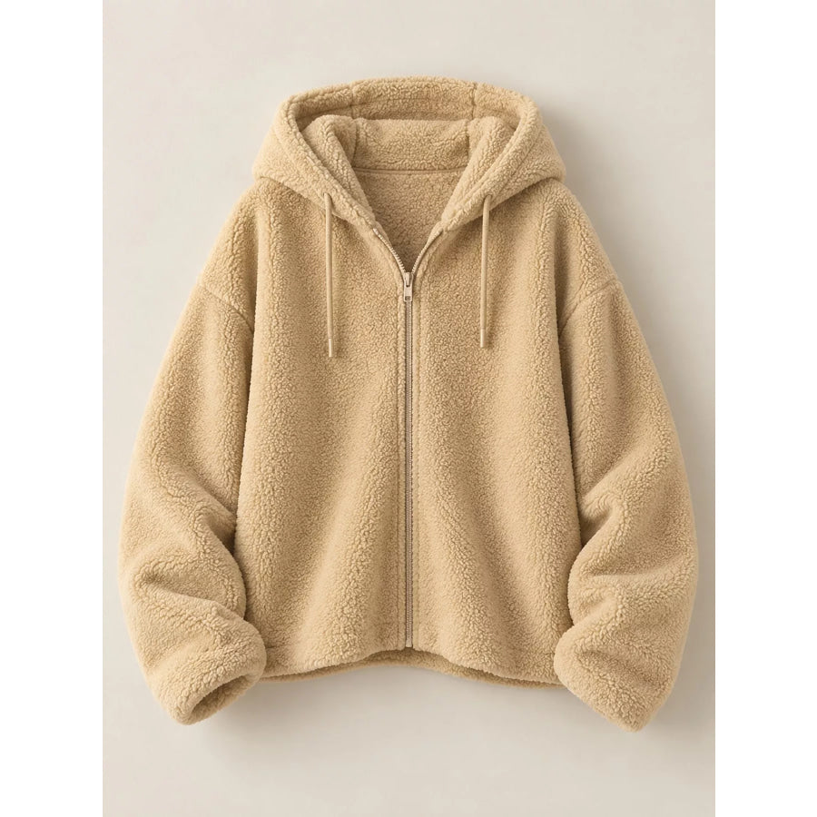 Oversized Sherpa Zip-Up Hoodie Apparel and Accessories