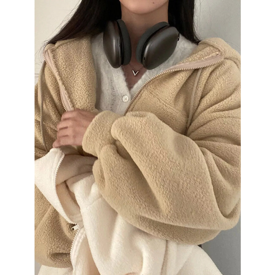 Oversized Sherpa Zip-Up Hoodie Apparel and Accessories