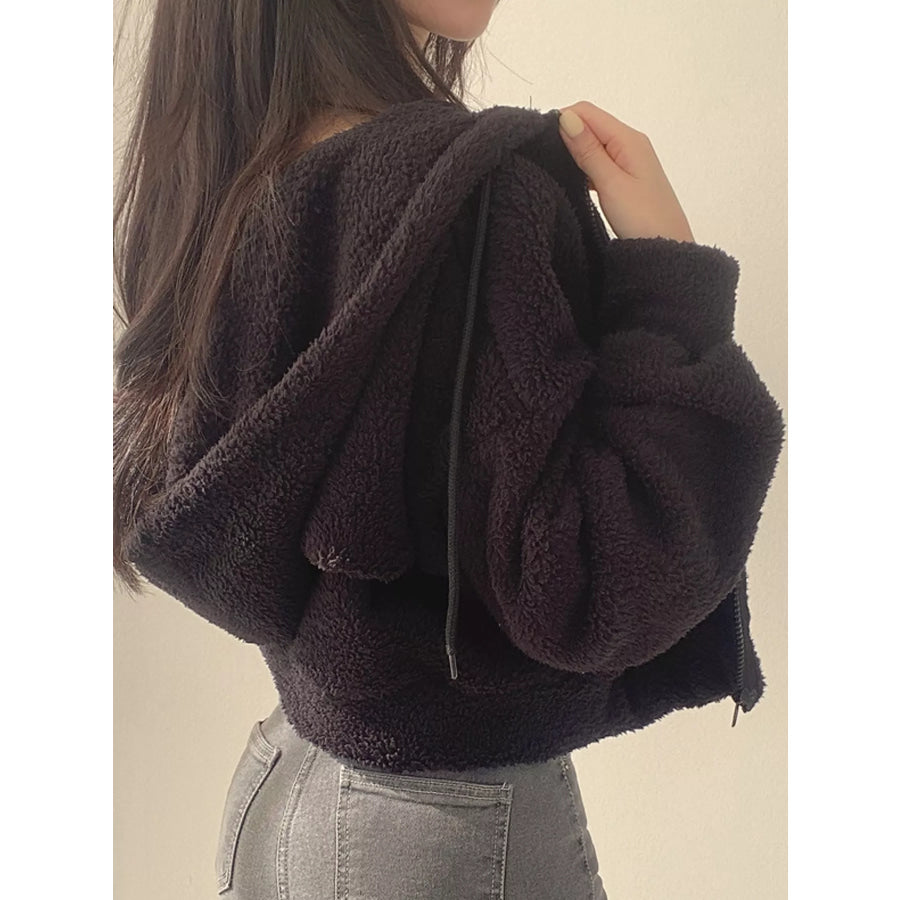 Oversized Sherpa Zip-Up Hoodie Apparel and Accessories