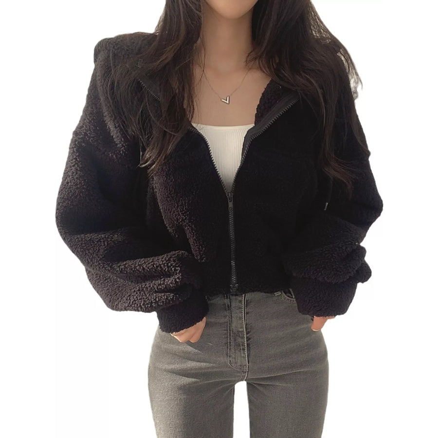 Oversized Sherpa Zip-Up Hoodie Apparel and Accessories