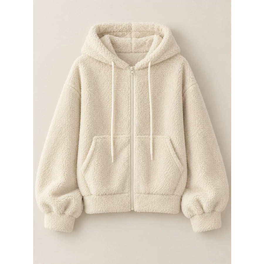 Oversized Sherpa Zip-Up Hoodie Apparel and Accessories