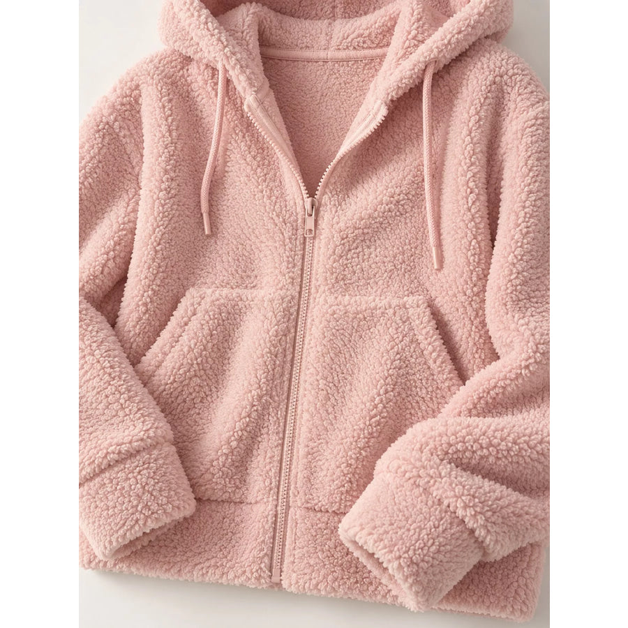 Oversized Sherpa Zip-Up Hoodie Apparel and Accessories