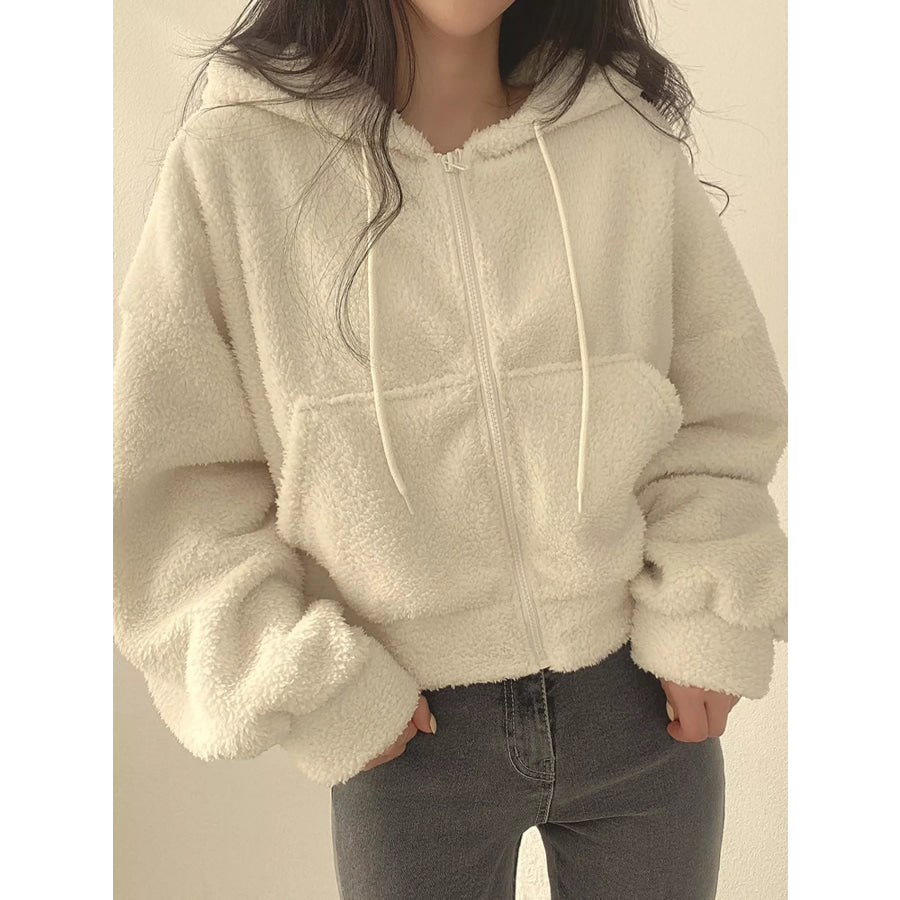 Oversized Sherpa Zip-Up Hoodie Apparel and Accessories