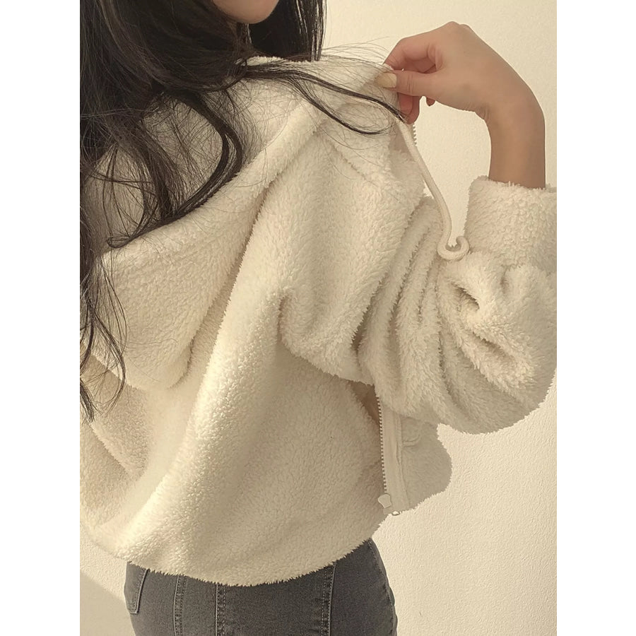 Oversized Sherpa Zip-Up Hoodie Apparel and Accessories