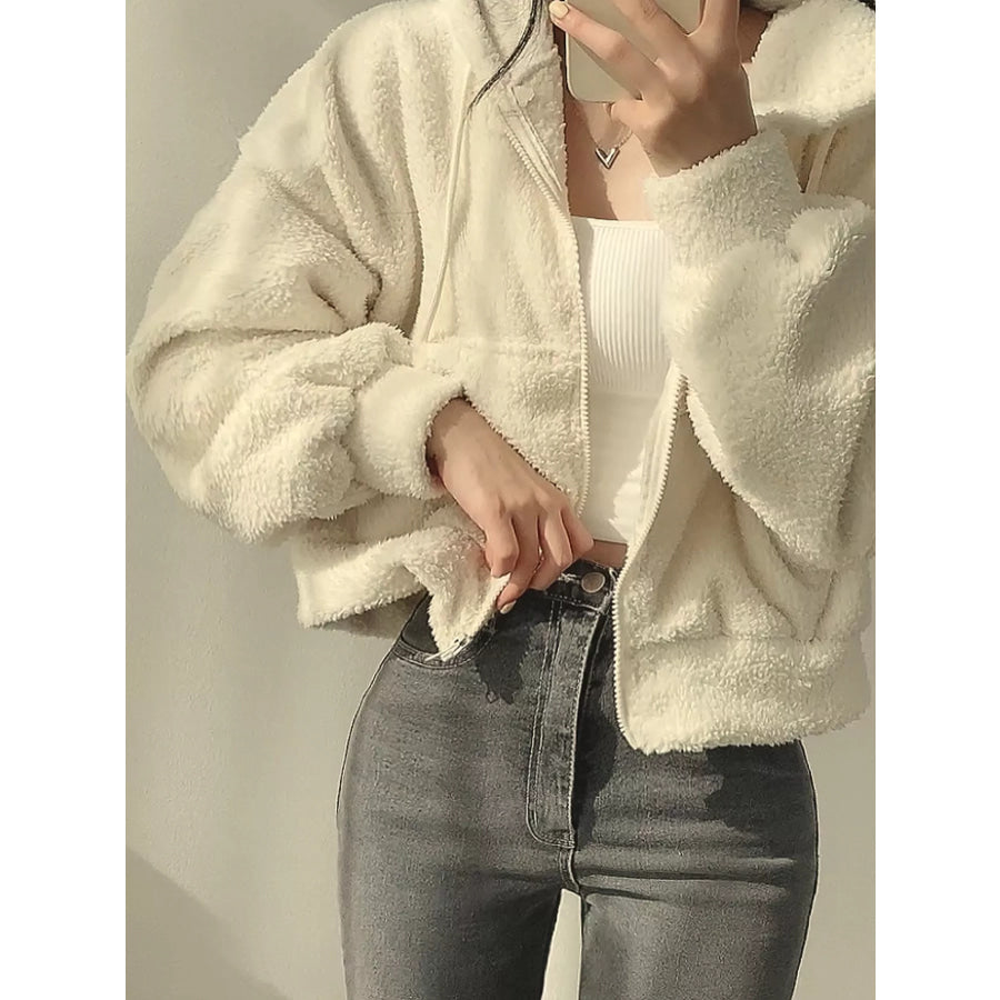 Oversized Sherpa Zip-Up Hoodie Apparel and Accessories