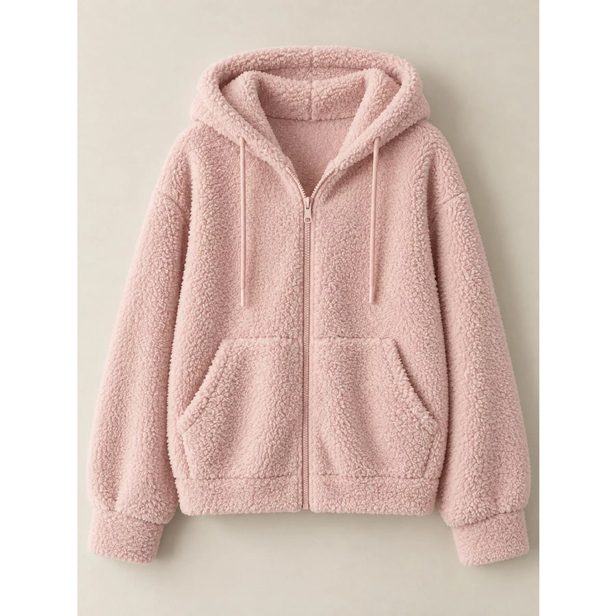 Oversized Sherpa Zip-Up Hoodie Apparel and Accessories