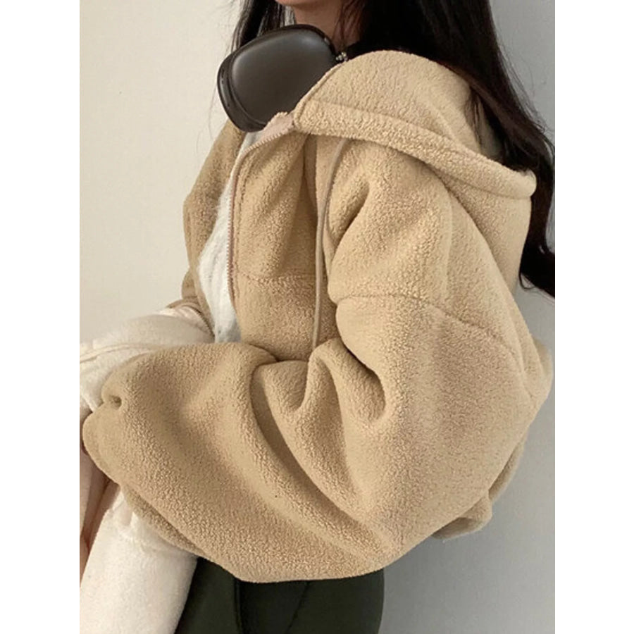 Oversized Sherpa Zip-Up Hoodie Apparel and Accessories