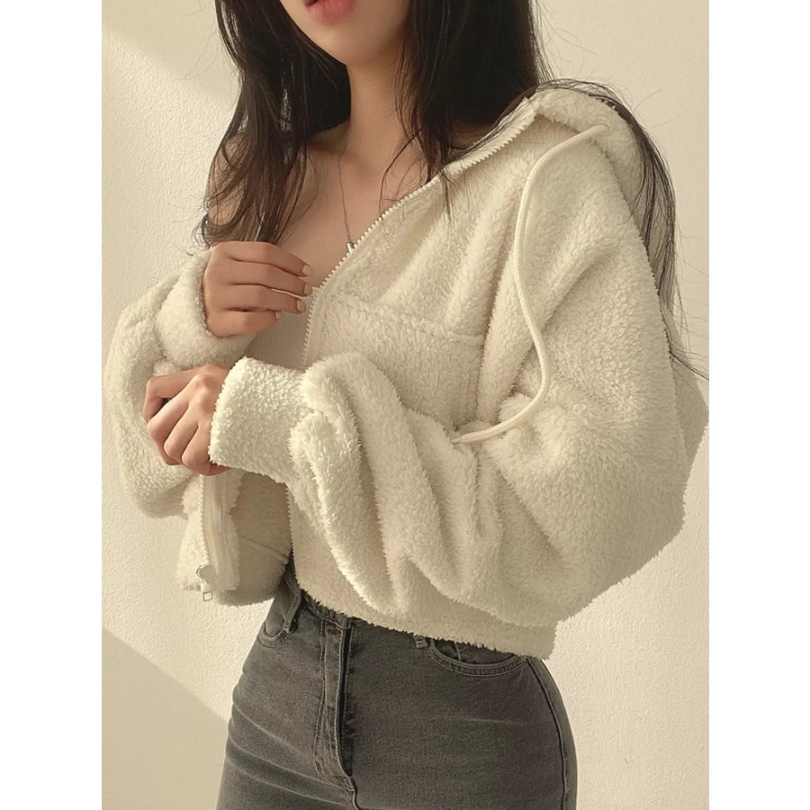 Oversized Sherpa Zip-Up Hoodie Apparel and Accessories