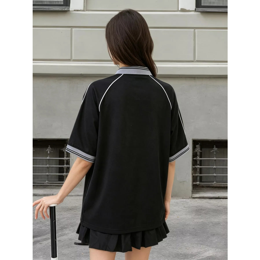 Oversized Sporty Graphic Short Sleeve T-Shirt Apparel and Accessories