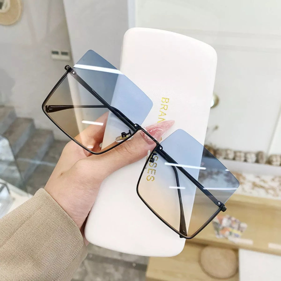 Oversized Square Sunglasses Pastel Blue / One Size Apparel and Accessories
