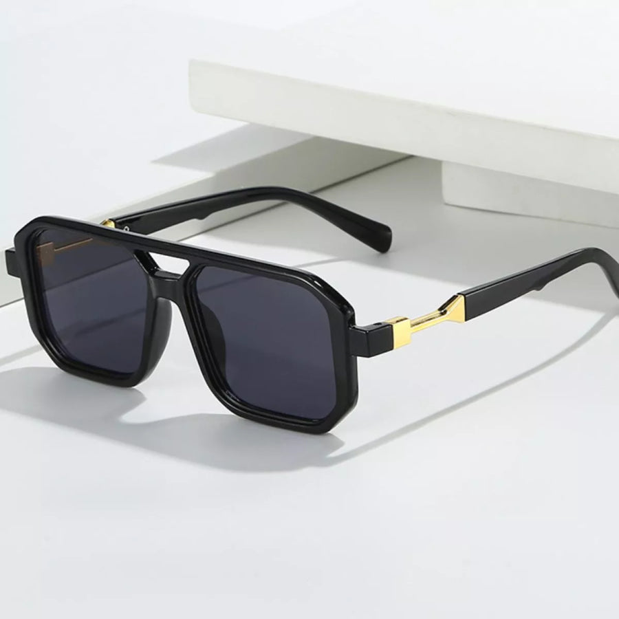 Oversized Square Sunglasses with Gradient Lenses Black / One Size Apparel and Accessories