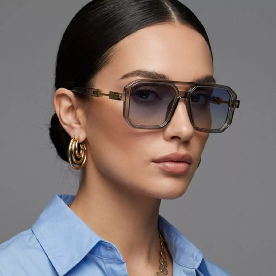 Oversized Square Sunglasses with Gradient Lenses Dark Gray / One Size Apparel and Accessories