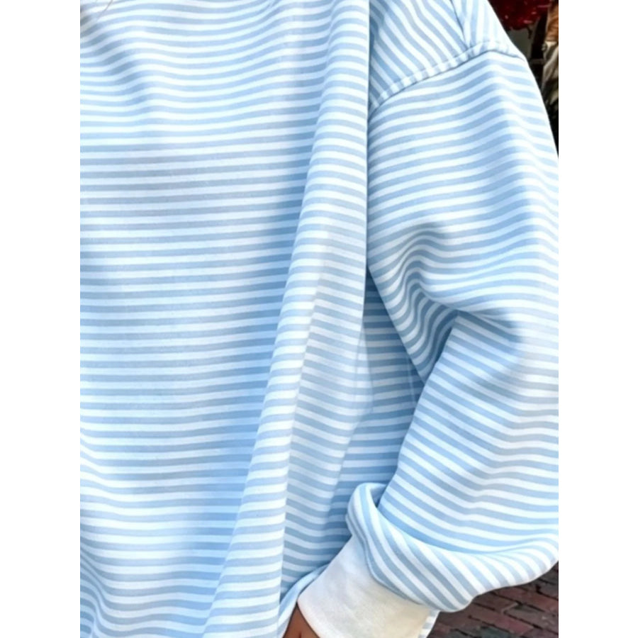 Oversized Striped Crew Neck Sweatshirt Apparel and Accessories