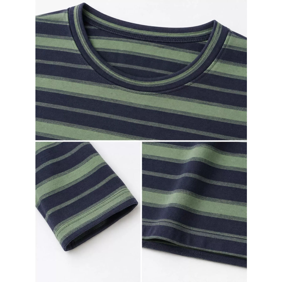 Oversized Striped Crew Neck T-Shirt Apparel and Accessories